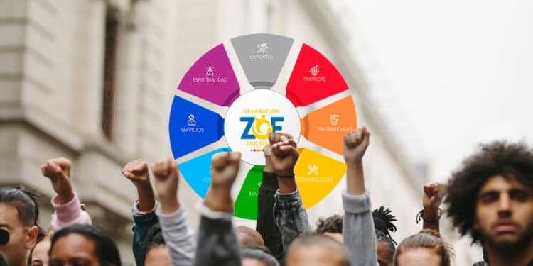 Protesta y logo de ZOE