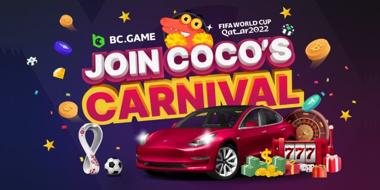 Pancarta promocional del concurso Coco's Carnival de BC.GAME.