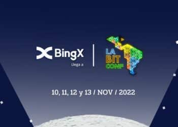 Logos del cripto exchange BingX y de la conferencia LABITCONF 2022