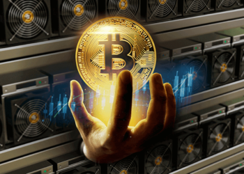 bitcoin con gráfico de dificultad junto a mineros.