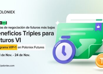 Pancarta promocional del ajuste de comisiones de trading de Poloniex.