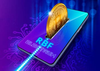 Wallet de BItcoin con logo de Electrum y letras de RBF