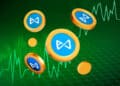 Criptomonedas de Axie Infinity y gráfico verde