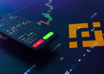Binance con fondo de trading y teléfono
