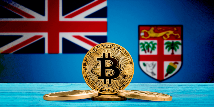 Bitcoin junto a bandera de Fiji.