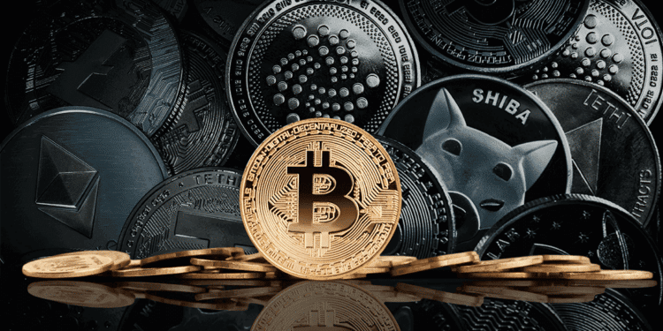 Bitcoin con altcoins detrás.