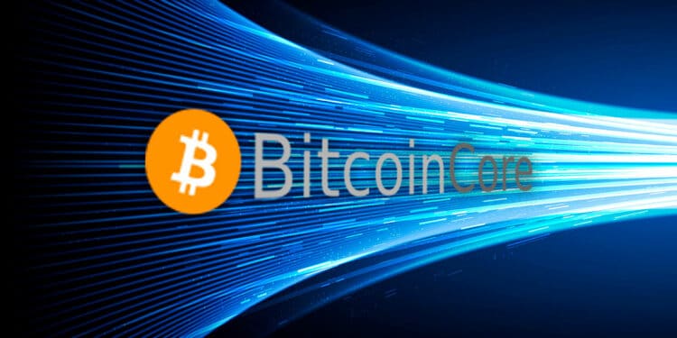 BitcoinCore en rayo de luz.