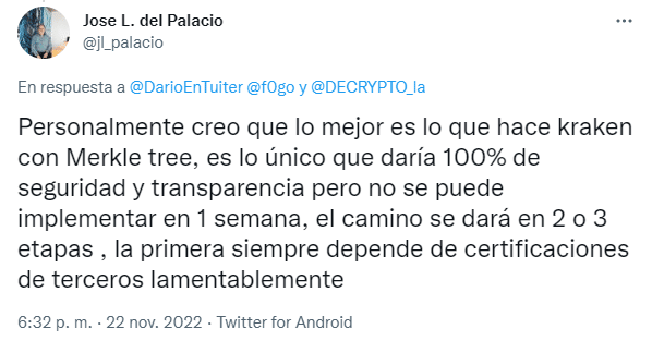 Tuit del Cofundador de Decrypto.