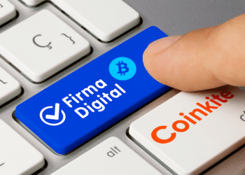 botón que dice firma digital junto a un bitcoin y logo de Coinkite.