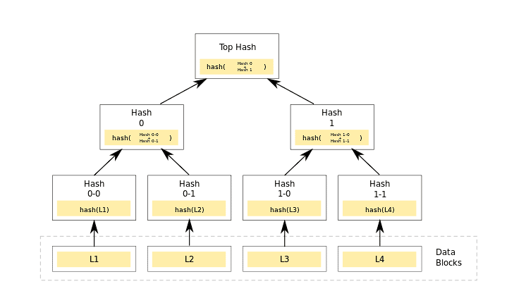 Estructura del árbol de Merkle