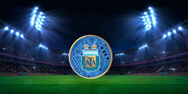 Campo de fútbol y fan token de argentina