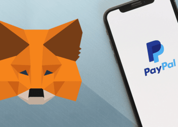 Logo de metamask junto a app de paypal.