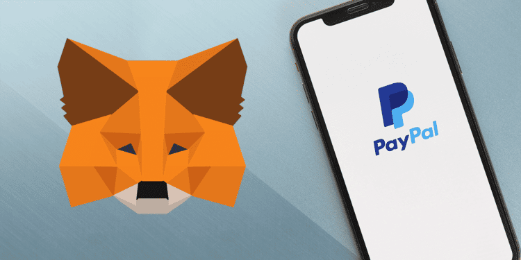 Logo de metamask junto a app de paypal.