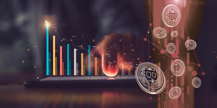 grafico a la baja con btc en rojo
