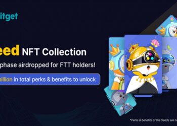 Pancarta promocional del airdrop de NFT de Bitget.