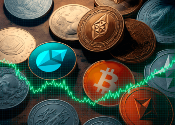 Altcoins rodeadas de un mercado verde.