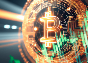Bitcoin con gráfico verde.