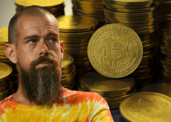 Jack Dorsey junto a bitcoin.