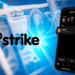 Logo y plataforma de Strike con lightning de fondo.