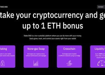 Pancarta promocional del servicio de staking de Stake DAO.