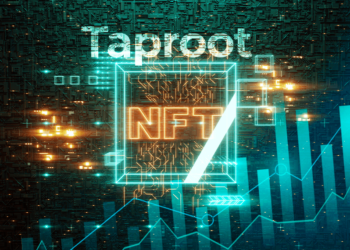 cuadro digital de NFT con Taproot en el fondo