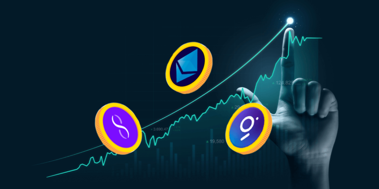 Altcoins y gráfico de subida.