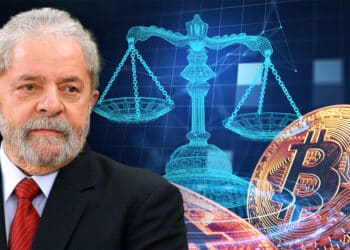 Lula Da Silva con BTC y balanza de la justicia