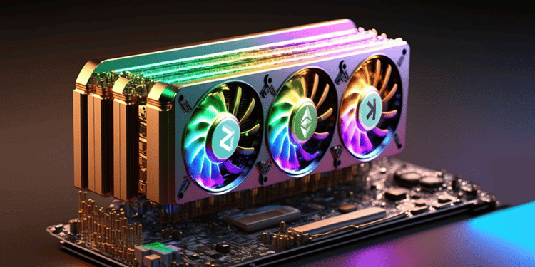 Minero gpu con logo de ethereum classic, zilliqa y kaspa.
