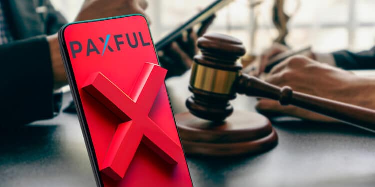 Logo de Paxful con plataforma cerrada.