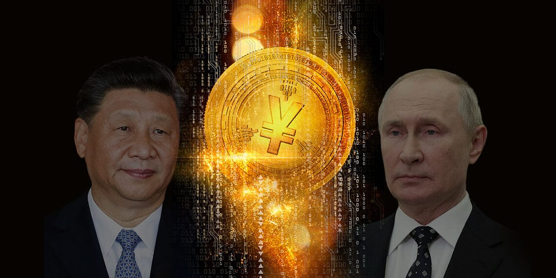 Putin y Xi Jinping entre un yuan digital.