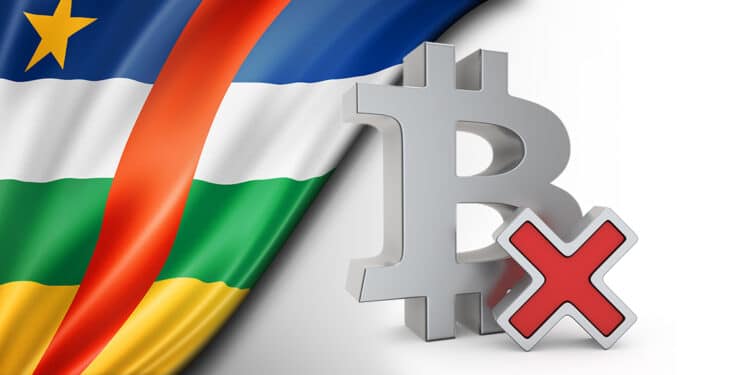 Bitcoin y bandera de República Centroafricana.