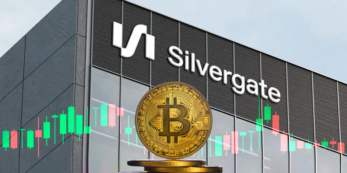 Bitcoin, gráfico de mercado y Silvergate Bank.