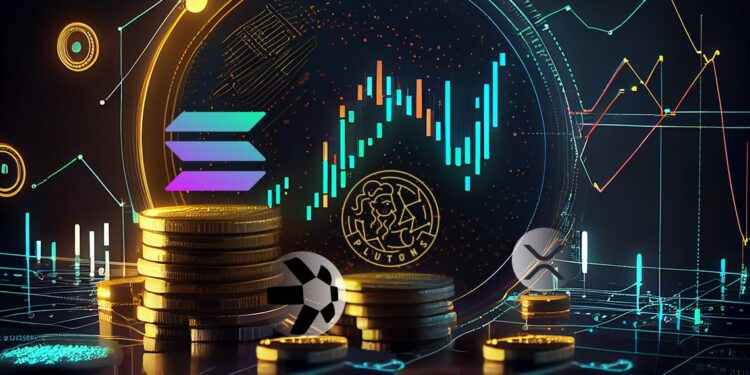 Altcoins y gráfico alcista.