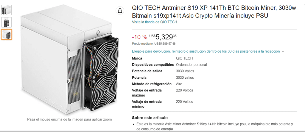 Precio de minero de bitcoin.