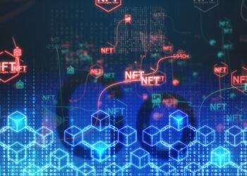 NFT apareciendo en red de bloques con logo de Goerli en el fondo
