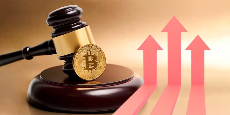 Regulacion BTC con flechas de aumento en rojo