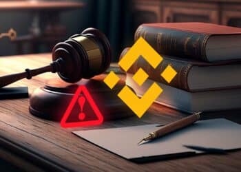 Demanda, alerta y logo de Binance.