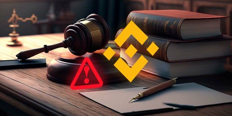 Demanda, alerta y logo de Binance.