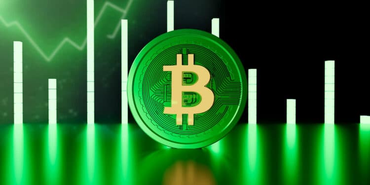 Bitcoin en verde.