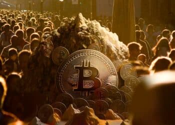 Bitcoin en la multitud.