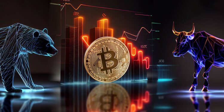 Bitcoin junto a oso y toro.
