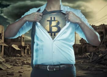 Bitcoin en forma de héroe en zona de pandillas.