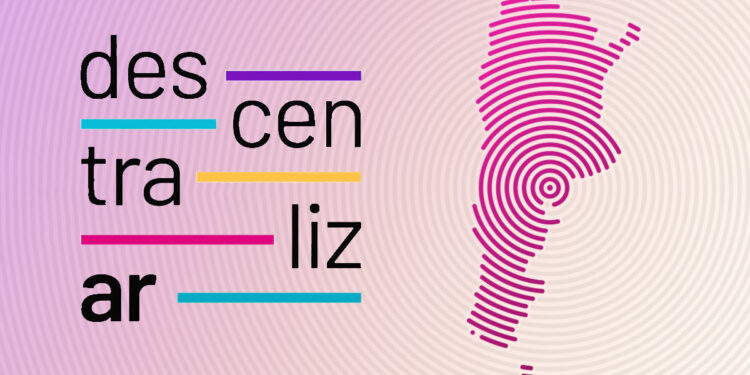 logo de Descentralizar junto a mapa digital de argentina