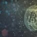 red de bloques junto a bitcoin digital