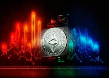 Criptomoneda de Ethereum y velas de precio