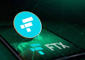 Token FTT en alza y logo de FTX.