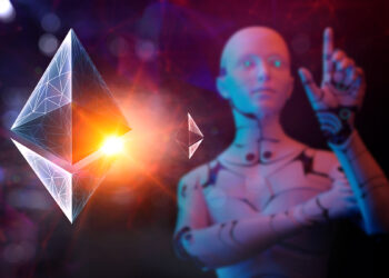 logo de ethereum junto a inteligencia artificial