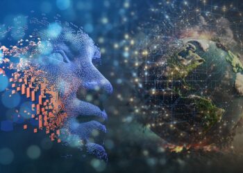 inteligencia artificial junto a mundo en cambio climatico sobre red digital