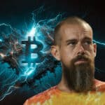Jack Dorsey junto a bitcoin lightning.