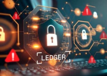 Logo de ledger protegido de los hackeos.